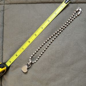 Sterling Siver beaded necklace and chunky heart charm